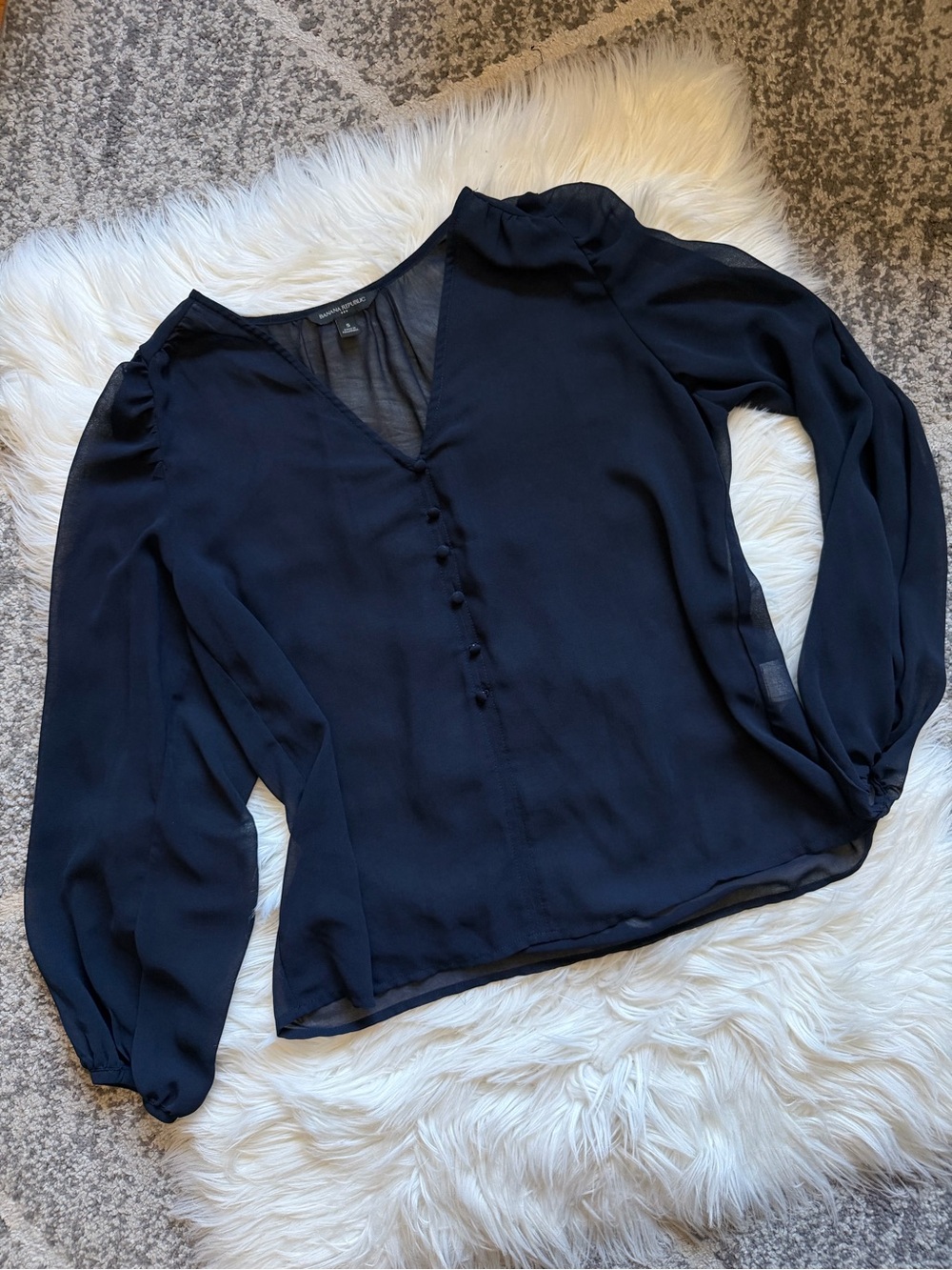 Banana Republic sheer buttoned blouse